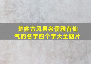 楚姓古风男名儒雅有仙气的名字四个字大全图片