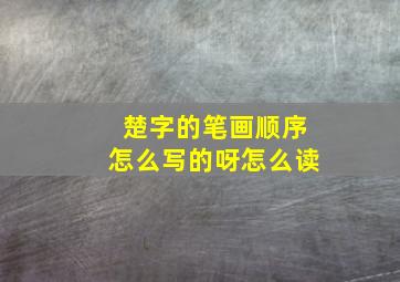 楚字的笔画顺序怎么写的呀怎么读