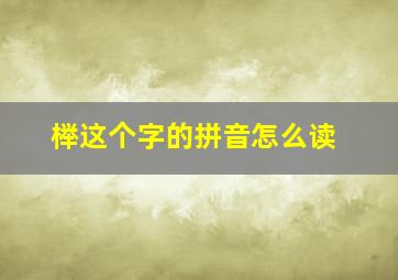 榉这个字的拼音怎么读