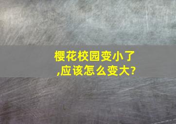 樱花校园变小了,应该怎么变大?