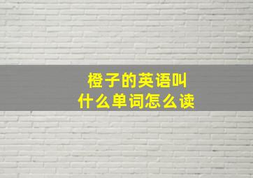 橙子的英语叫什么单词怎么读