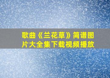 歌曲《兰花草》简谱图片大全集下载视频播放