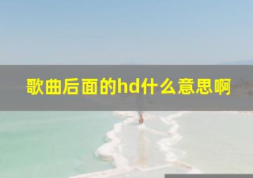 歌曲后面的hd什么意思啊