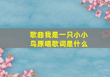 歌曲我是一只小小鸟原唱歌词是什么