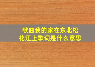 歌曲我的家在东北松花江上歌词是什么意思