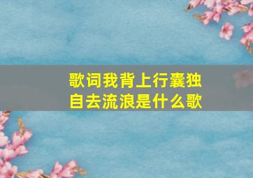 歌词我背上行囊独自去流浪是什么歌