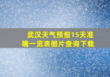 武汉天气预报15天准确一览表图片查询下载