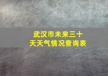 武汉市未来三十天天气情况查询表