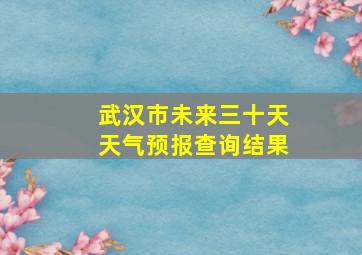 武汉市未来三十天天气预报查询结果