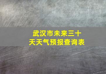 武汉市未来三十天天气预报查询表