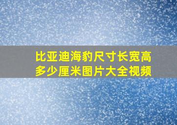 比亚迪海豹尺寸长宽高多少厘米图片大全视频