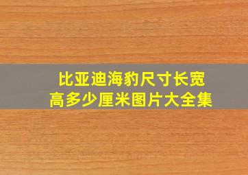 比亚迪海豹尺寸长宽高多少厘米图片大全集