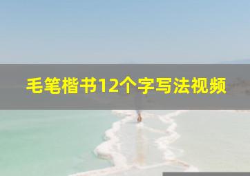 毛笔楷书12个字写法视频