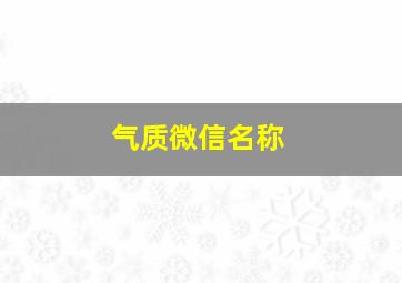 气质微信名称