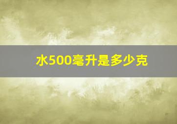 水500毫升是多少克