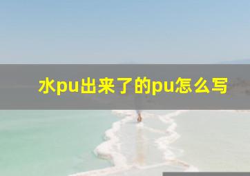 水pu出来了的pu怎么写