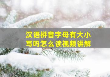 汉语拼音字母有大小写吗怎么读视频讲解