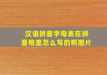 汉语拼音字母表在拼音格里怎么写的啊图片