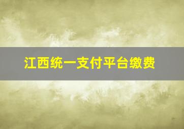 江西统一支付平台缴费