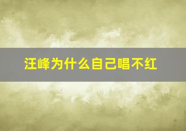 汪峰为什么自己唱不红