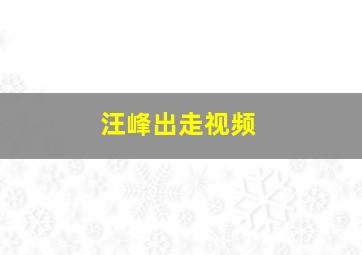 汪峰出走视频