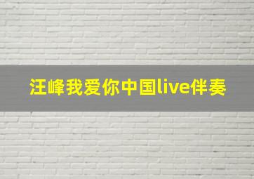 汪峰我爱你中国live伴奏