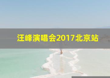 汪峰演唱会2017北京站