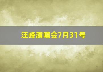 汪峰演唱会7月31号