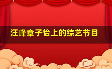 汪峰章子怡上的综艺节目