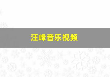 汪峰音乐视频