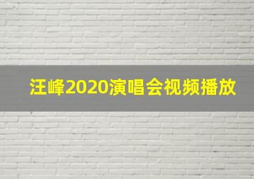 汪峰2020演唱会视频播放