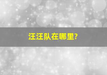 汪汪队在哪里?