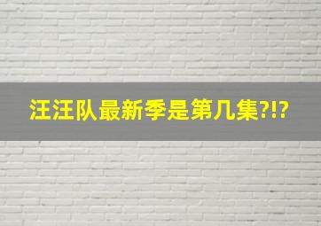 汪汪队最新季是第几集?!?