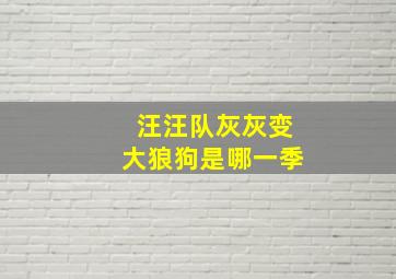 汪汪队灰灰变大狼狗是哪一季