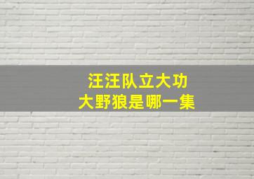 汪汪队立大功大野狼是哪一集