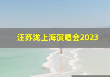 汪苏泷上海演唱会2023