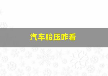 汽车胎压咋看