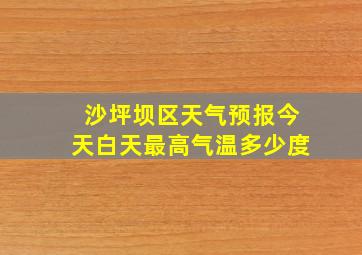 沙坪坝区天气预报今天白天最高气温多少度