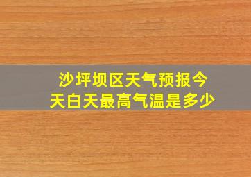 沙坪坝区天气预报今天白天最高气温是多少