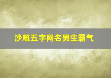 沙雕五字网名男生霸气