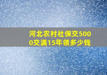 河北农村社保交5000交满15年领多少钱