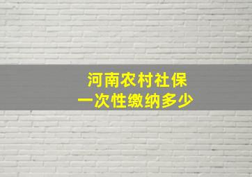 河南农村社保一次性缴纳多少