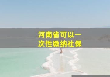 河南省可以一次性缴纳社保