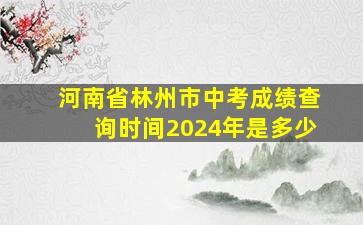 河南省林州市中考成绩查询时间2024年是多少