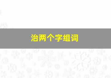 治两个字组词