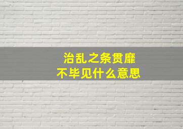 治乱之条贯靡不毕见什么意思