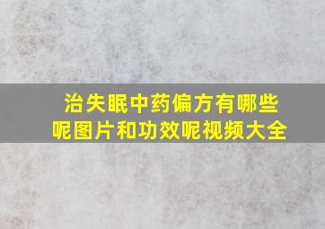 治失眠中药偏方有哪些呢图片和功效呢视频大全