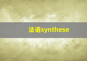 法语synthese