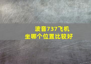 波音737飞机坐哪个位置比较好