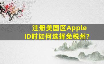 注册美国区Apple ID时如何选择免税州?